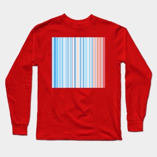 climate warming stripes artwork Long Sleeve T-Shirt